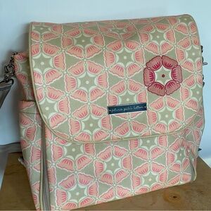 Petunia Pickle Bottom Pink and Cream Baby Diaper Bag Flower